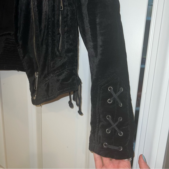 Free People Velvet Lace Moto Jacket - Picture 5 of 7